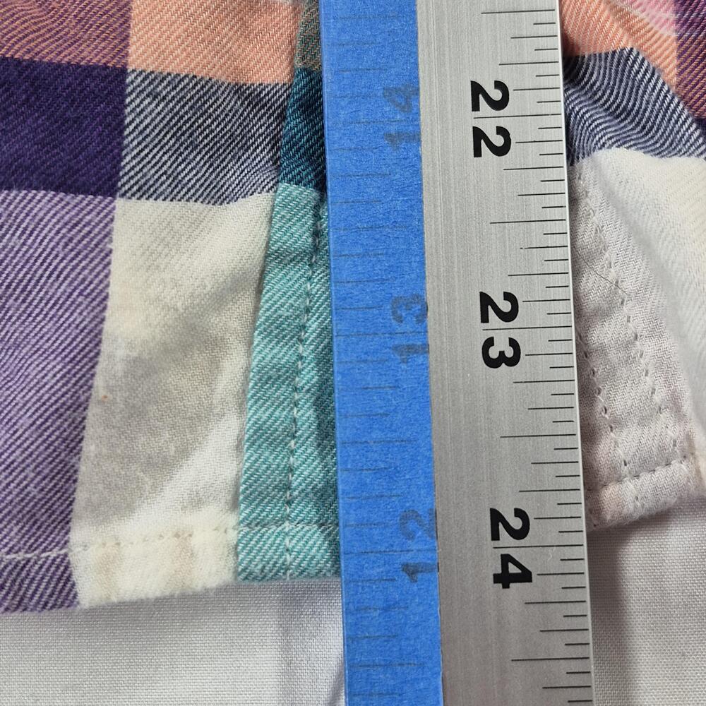 American Eagle Outfitters Shirt Womens Medium Plaid Snap Front Long Sleeve - Picture 4 of 10